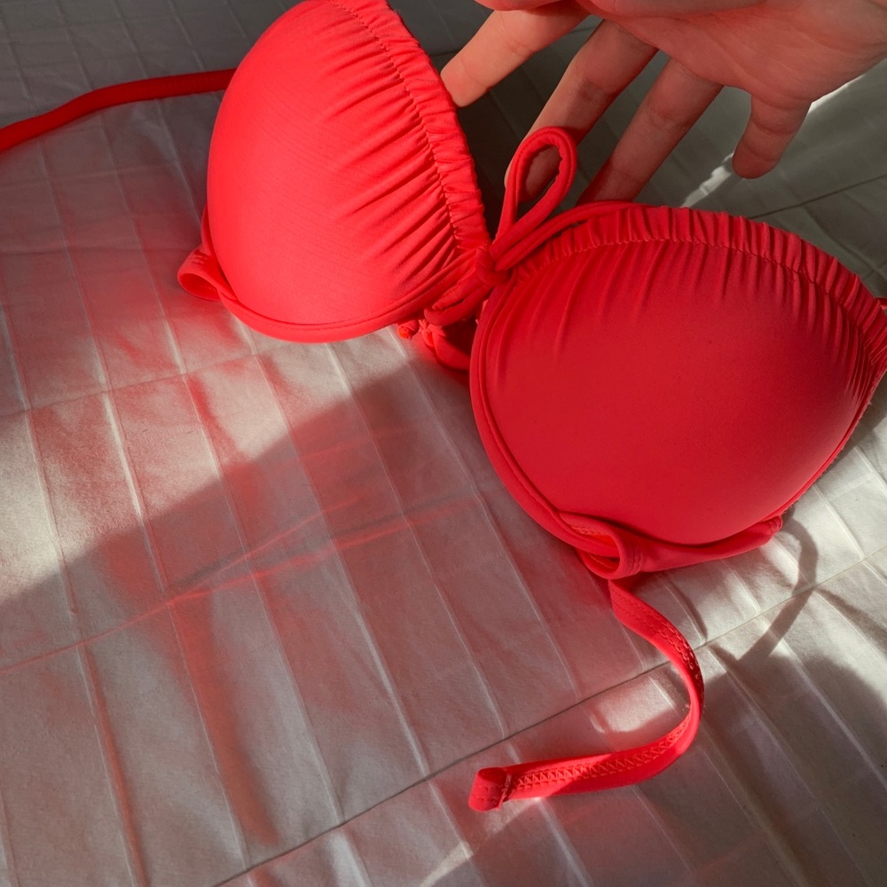 Coral Pink Push Up Bikini Top